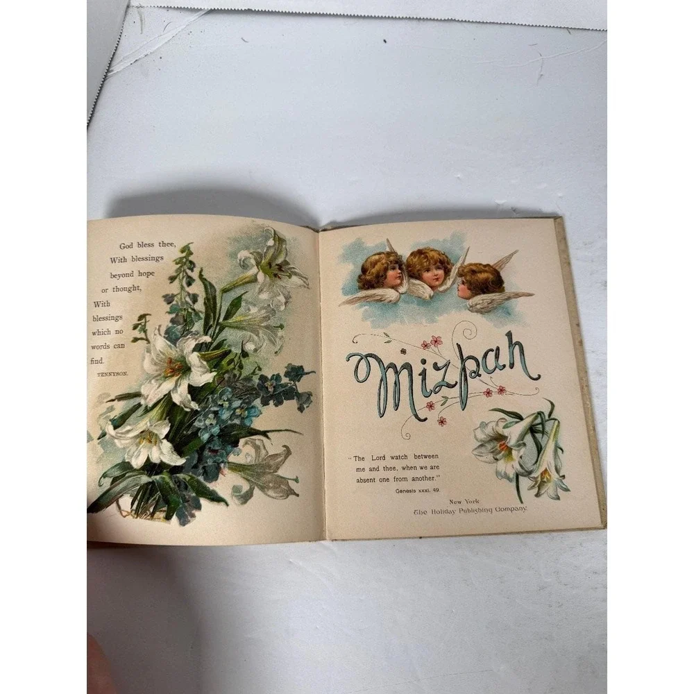Mizpah Antique‎ Angel Gift Book HC Holiday Publishing Co NY Victorian Religious